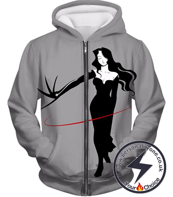 Fullmetal Alchemist Deadly Homunculi Lust Cool Fullmetal Alchemist Anime Grey Zip Up Hoodie